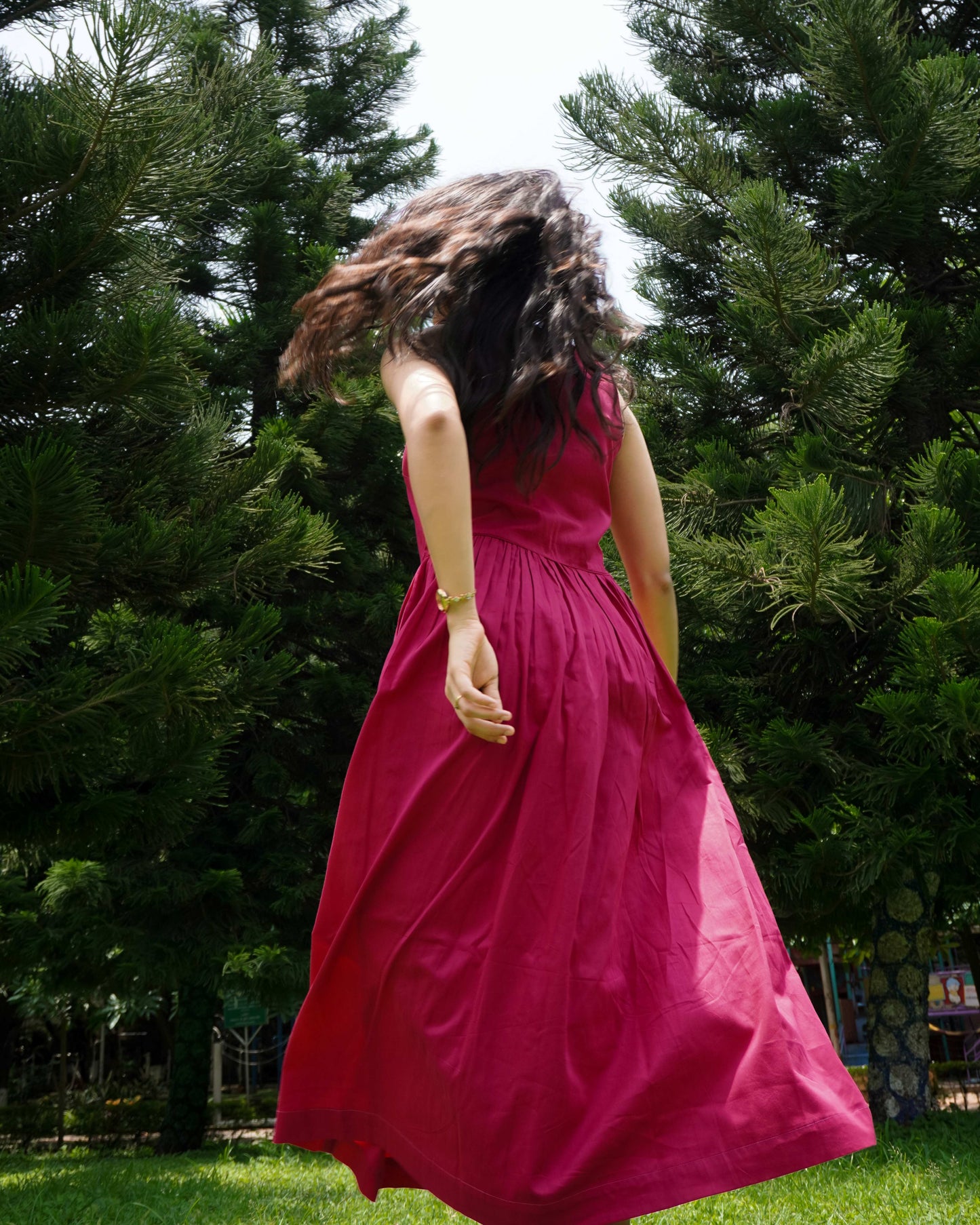 Pink Drop waist dress