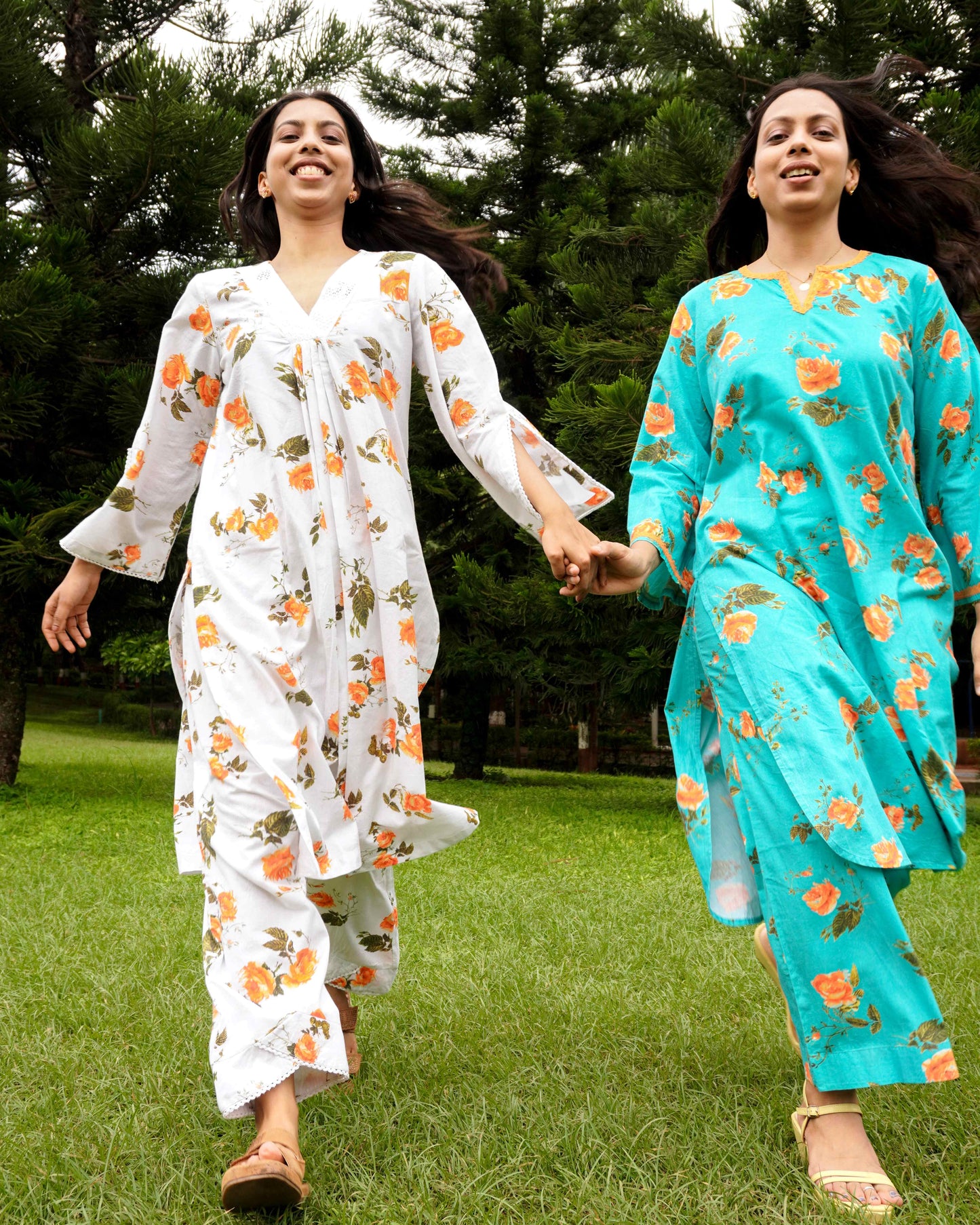Organic cotton floral kurta set
