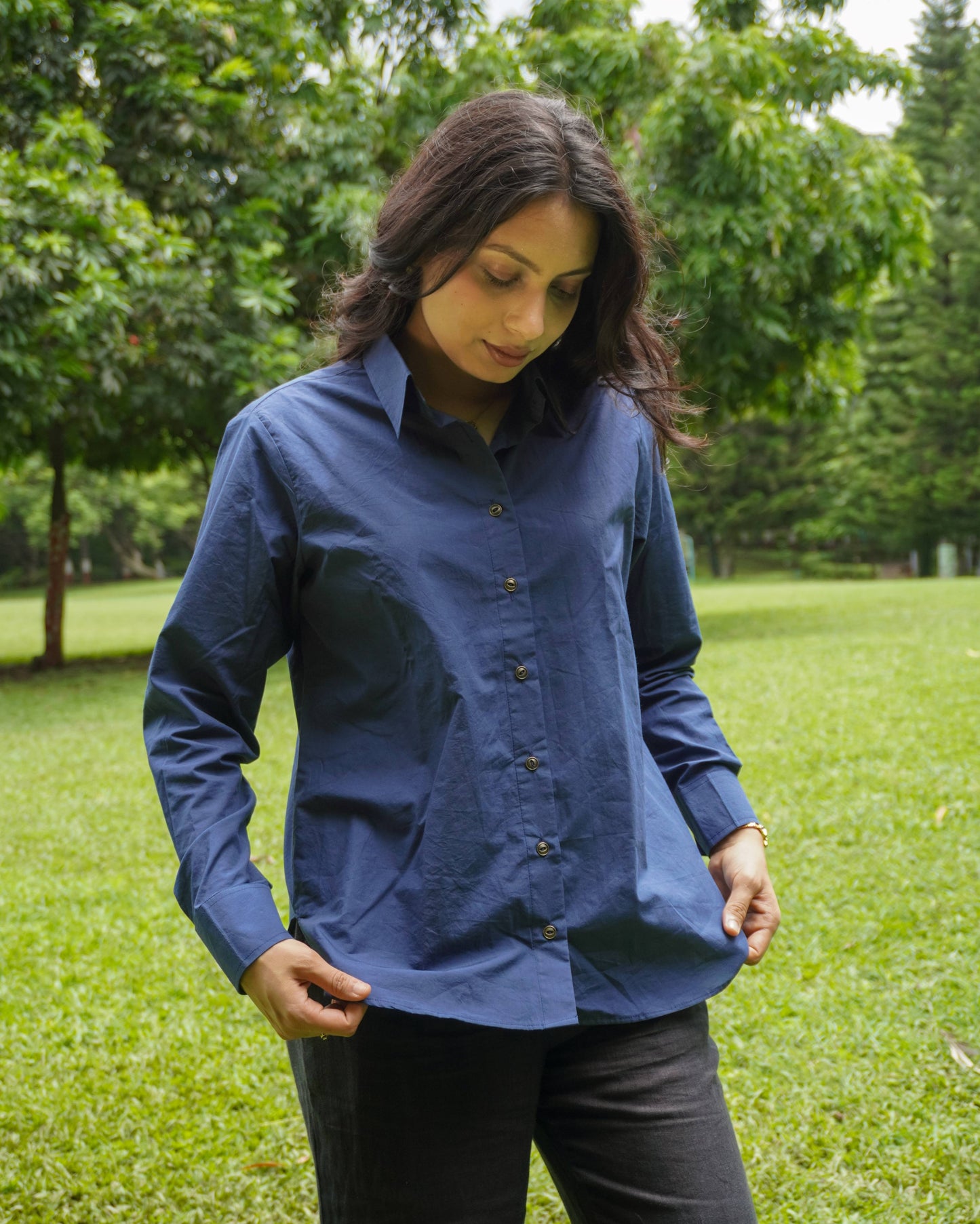 Blue Organic cotton shirt