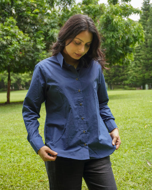 Blue Organic cotton shirt
