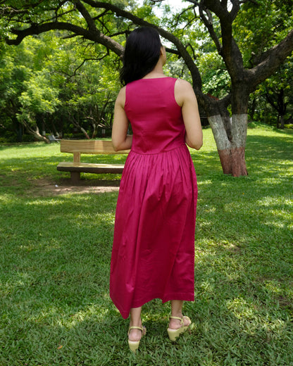 Pink Drop waist dress