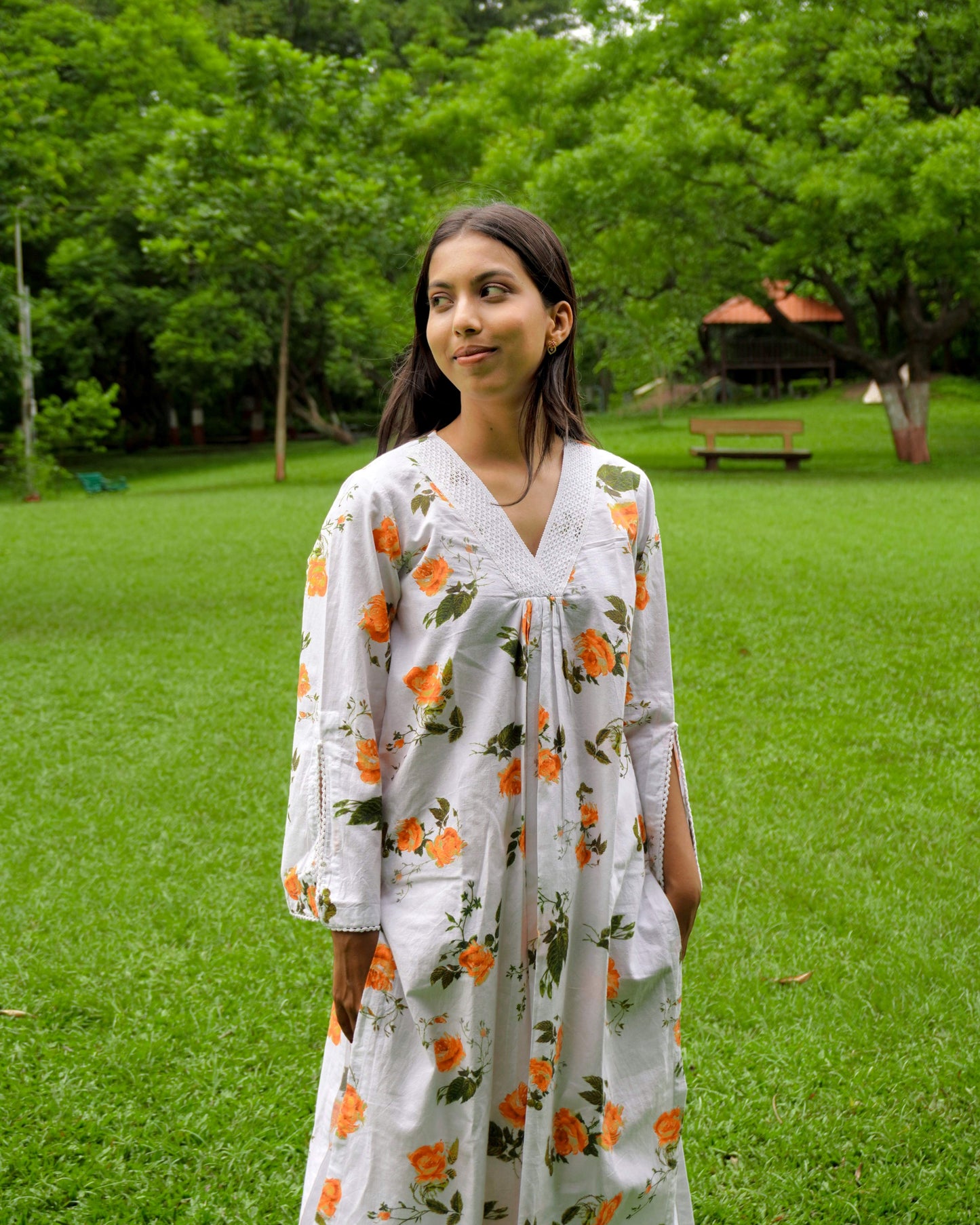 Organic cotton floral kurta set