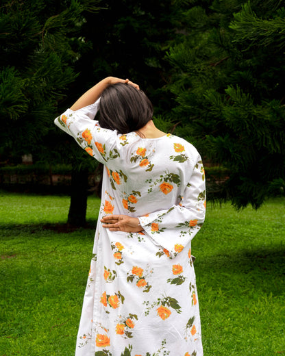 Organic cotton floral kurta