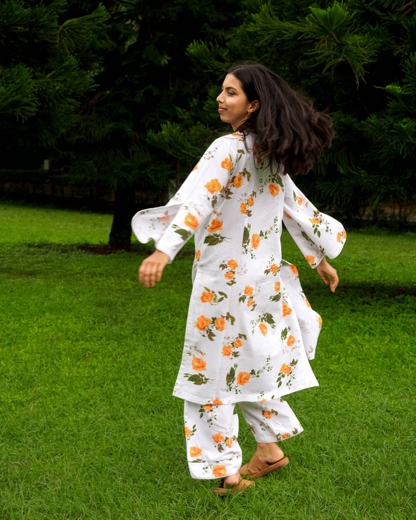 Organic cotton floral kurta