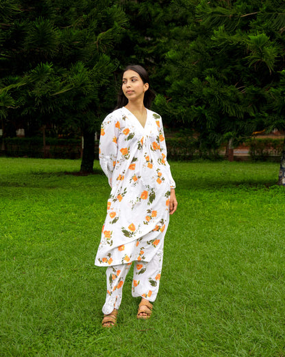 Organic cotton floral kurta
