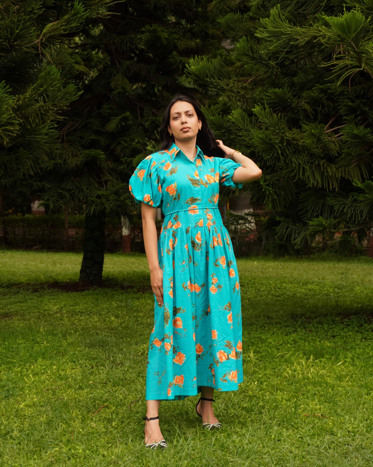 Floral Drop waist dress