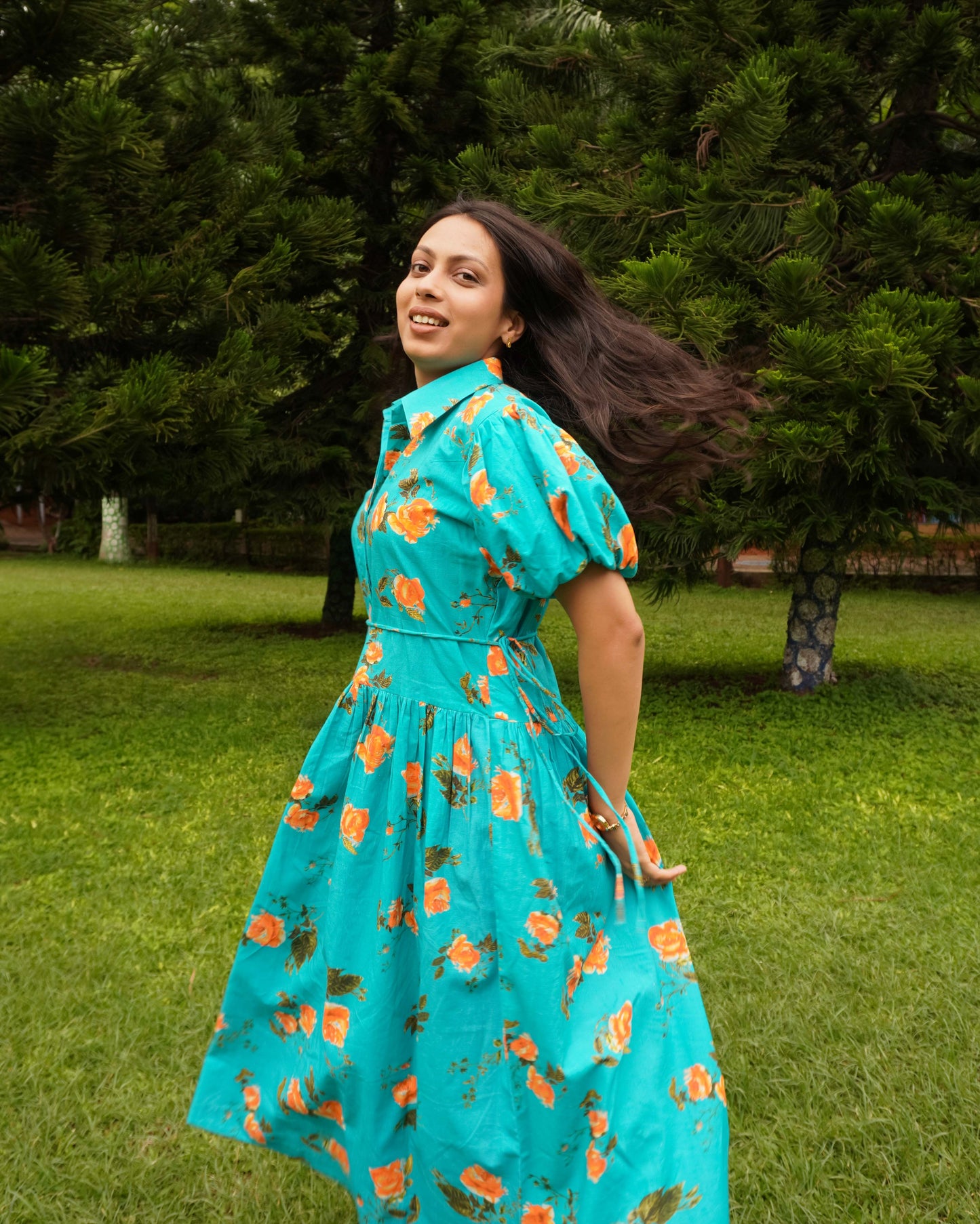 Floral Drop waist dress
