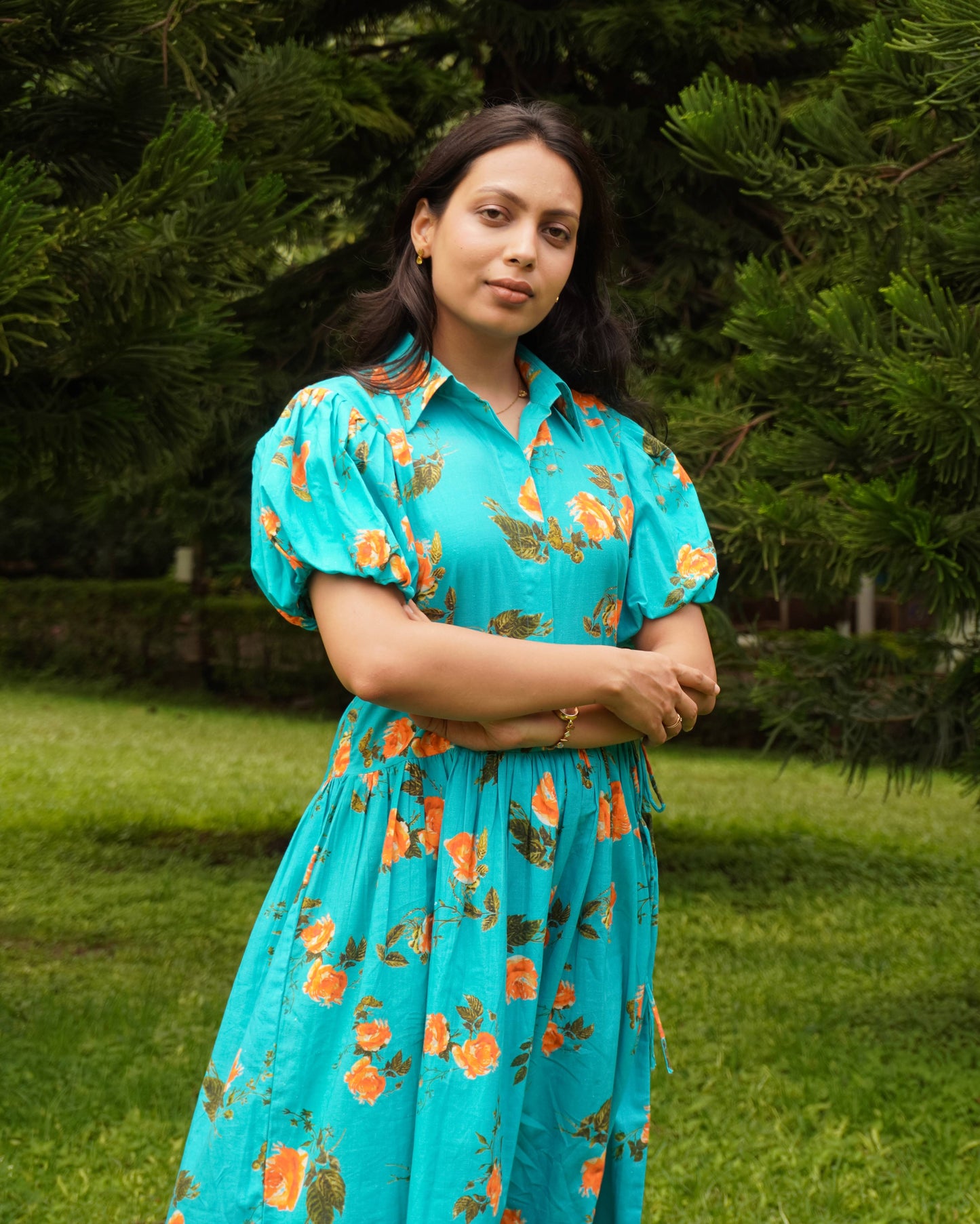 Floral Drop waist dress