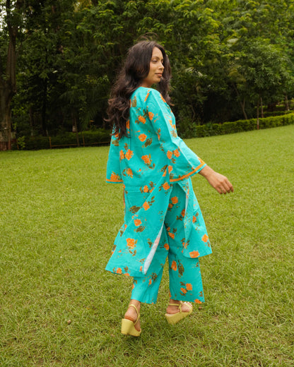 Organic cotton floral kurta
