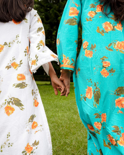 Organic cotton floral kurta