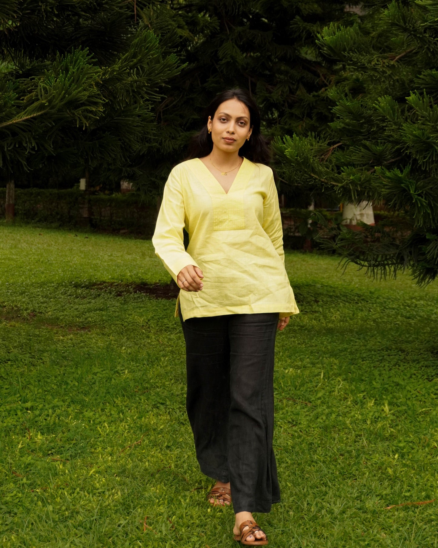 Yellow Linen Top