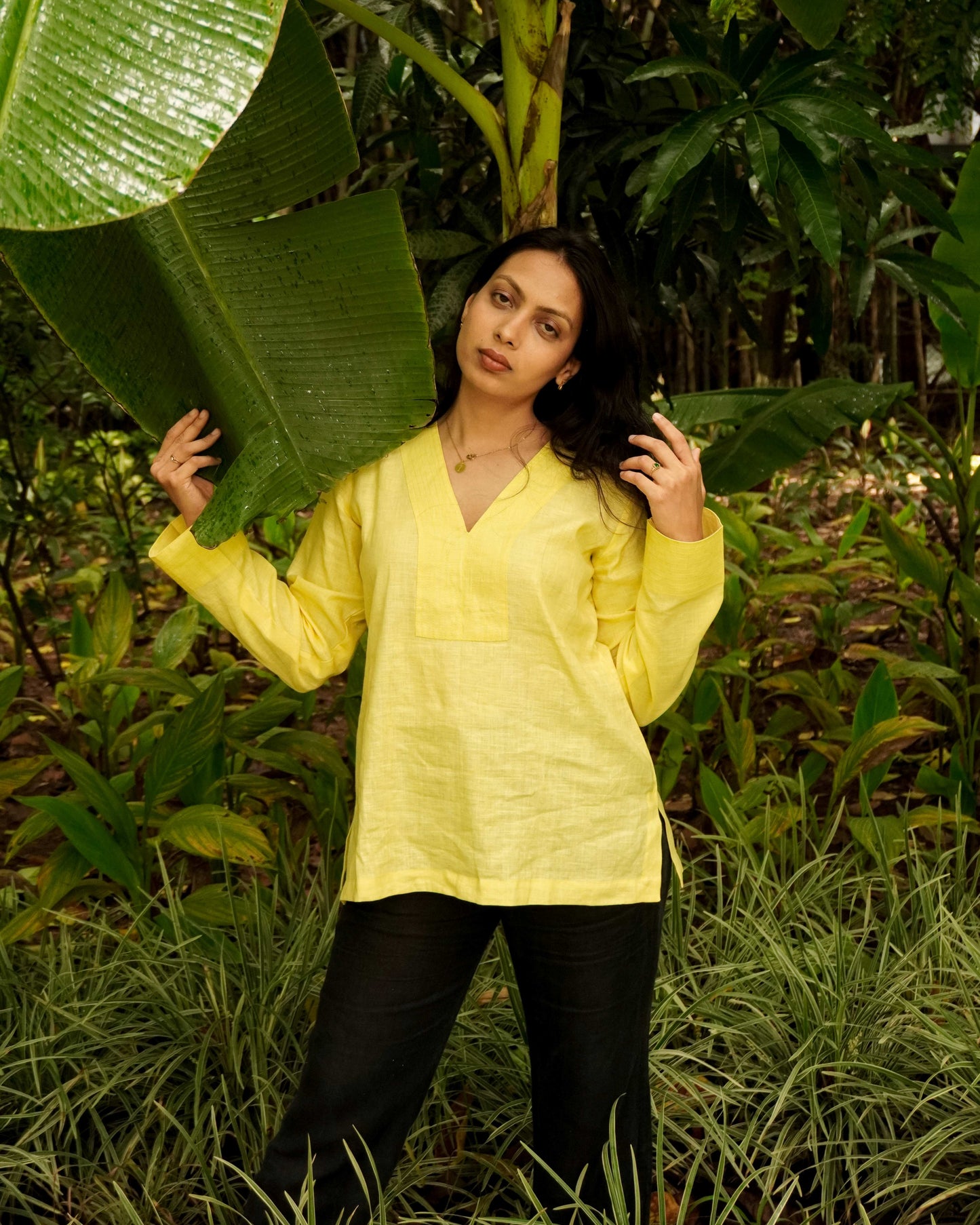 Yellow Linen Top