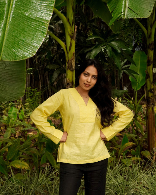 Yellow Linen Top