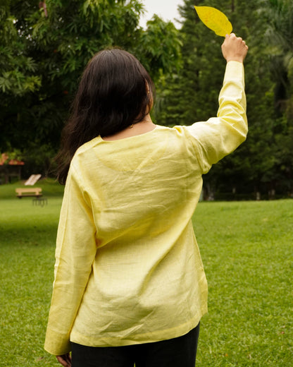 Yellow Linen Top