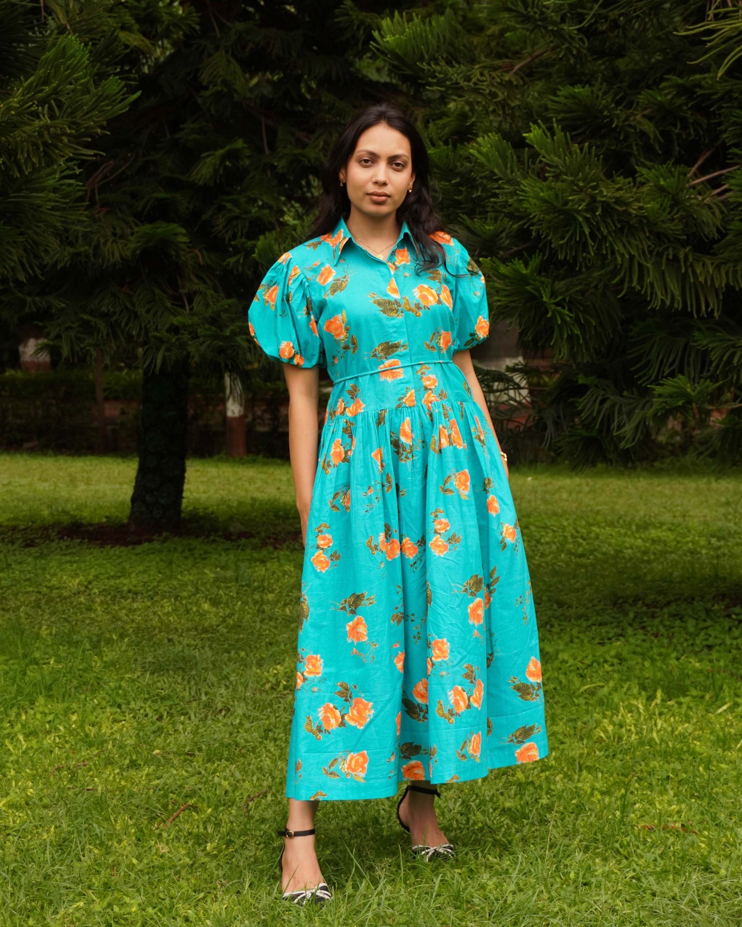 Floral Drop waist dress