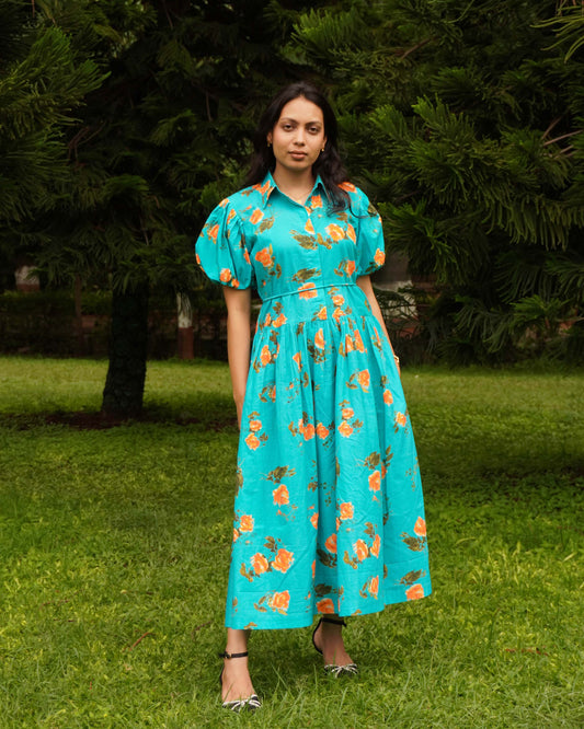 Floral Drop waist dress