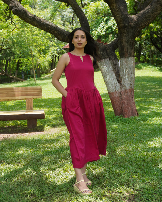 Pink Drop waist dress